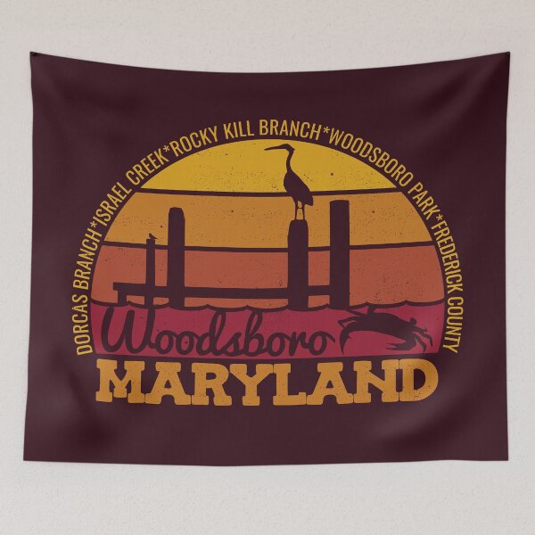 Item preview, Woodsboro Maryland Sunset Retro Local Pride Logo designed and sold by CRHPOD20.