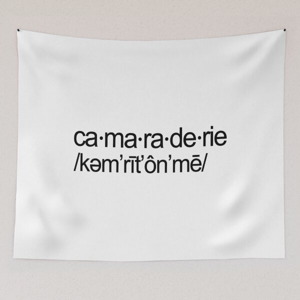 Item preview, CA MA RA DE RIE /KƏM’RIT’ON’ME/. BLACK DESIGN designed and sold by Rejiboustarts.