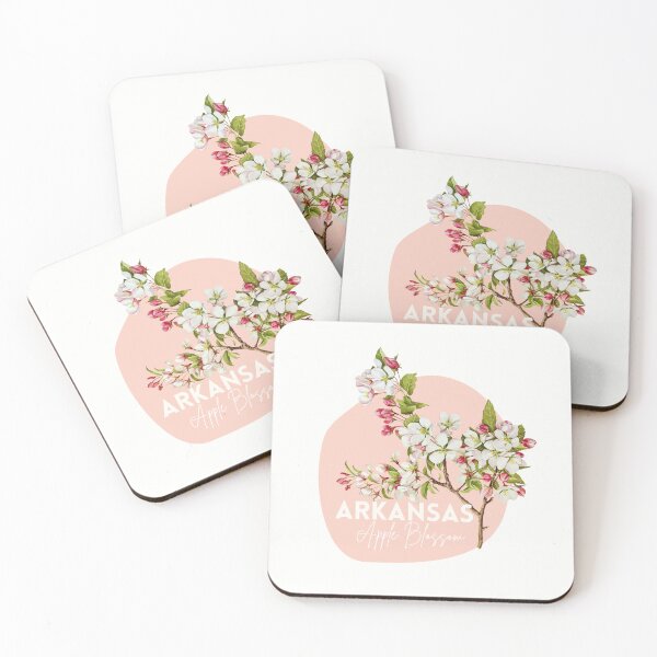Artikelvorschau, Arkansas State Apfelblüten-Blumen-Aquarell-klassisches T-Shirt Sticker entworfen und verkauft von ThinkNature!.