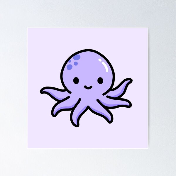 Kawaii Sea Animals Set Poster