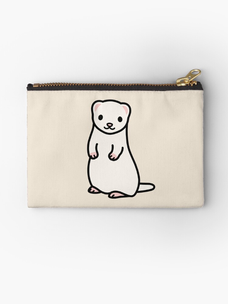 Albino Ferret Zipper Pouch