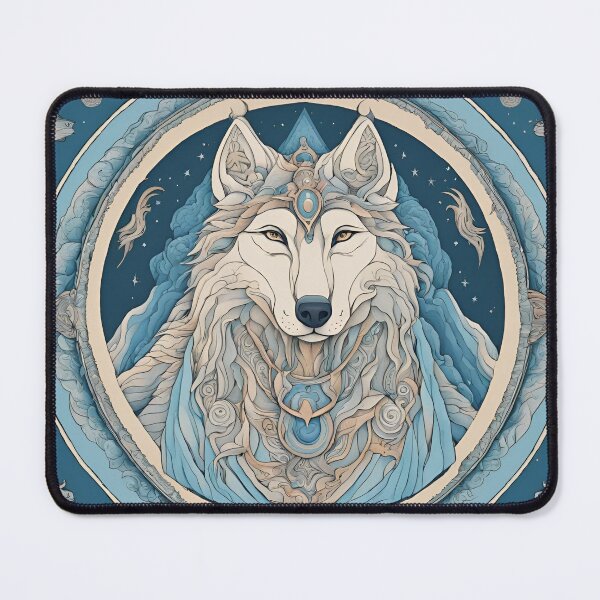 Item preview, Mystical Wolf Spirit – Pastel Tones Inspired by Turkic Mythology designed and sold by mehiydalgic.