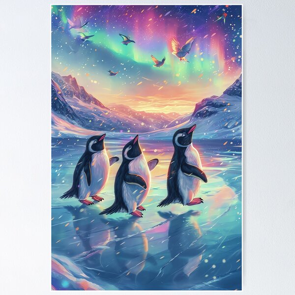 Item preview, Whimsical Penguin Skating designed and sold by cute-animals99.