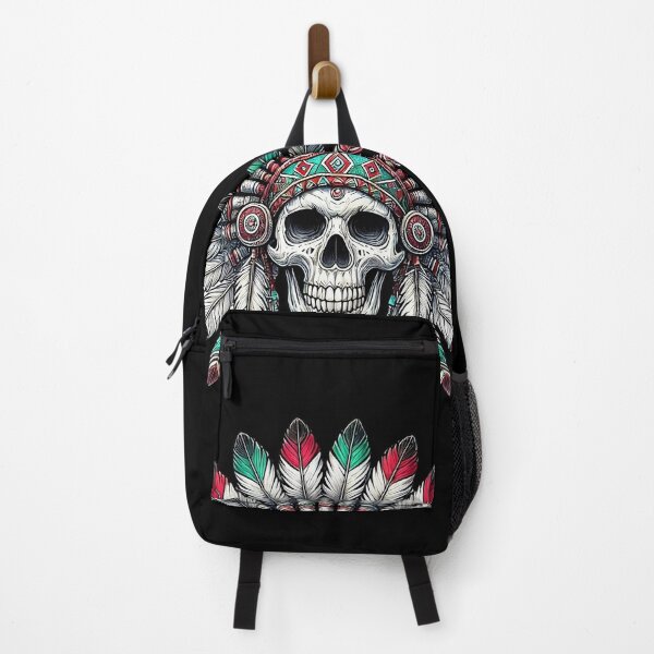 Item preview, Colorful Native American Chief Skull designed and sold by szidi04.