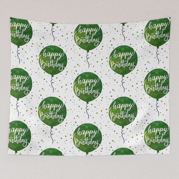 Item preview, Happy birthday - green balloon  designed and sold by PP-Patterns.
