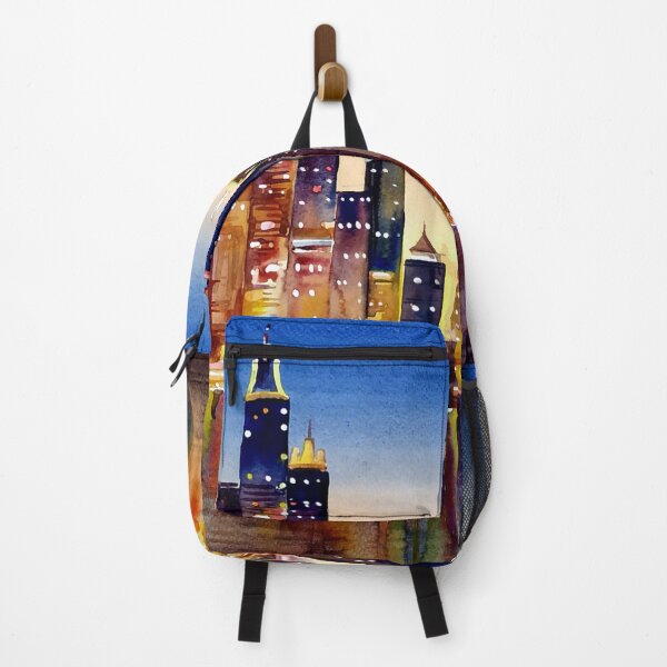 Item preview, watercolor night city skyline designed and sold by SamirArt.