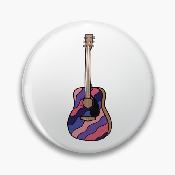 Artikelvorschau, Retro Gitarre mit Wellenmuster Pink und Lila entworfen und verkauft von MrsCreative1.