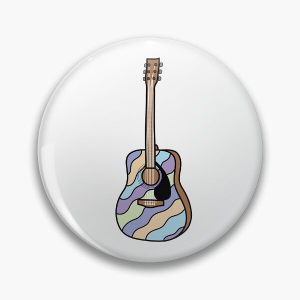 Artikelvorschau, Retro-Gitarre mit gewelltem Muster in Pastellfarben entworfen und verkauft von MrsCreative1.