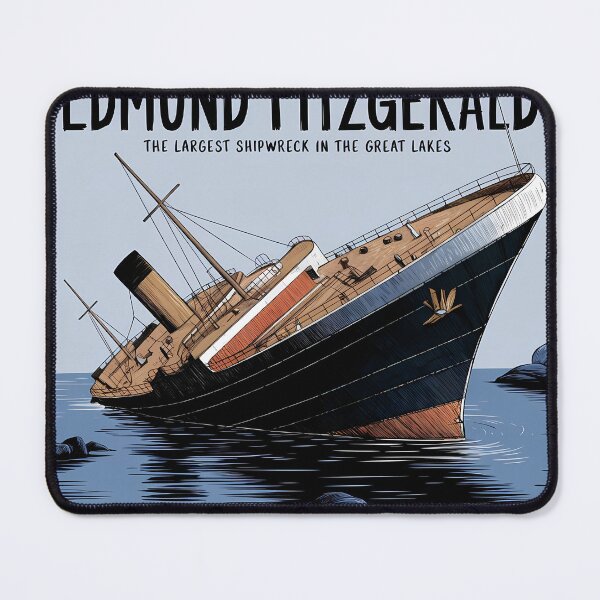 Item preview, Edmund Fitzgerald sticker, designed and sold by Mood Coffee art.