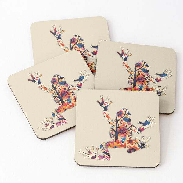 Aperçu de l'œuvre Panneau ethnique de grenouille au design abstrait moderne créée et vendue par mikistudio.