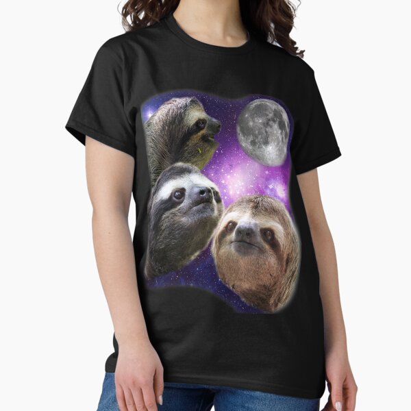 Item preview, Three Sloths Howling At The Moon Funny Parody T-Shirt designed and sold by Vroomie.