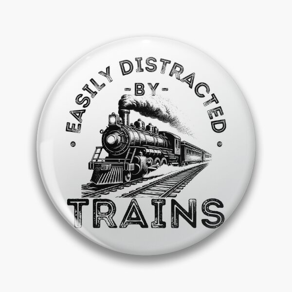 Item preview, Los trenes me distraen fácilmente. Diseño para entusiastas de los ferrocarriles con ilustración de trenes antiguos designed and sold by lagunaklein.