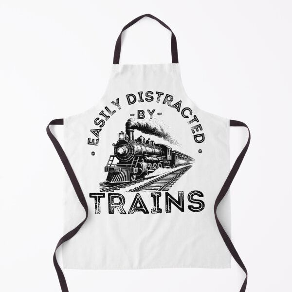 Item preview, Easily Distracted by Trains, Railway Enthusiast Design with Vintage Train Illustration designed and sold by lagunaklein.