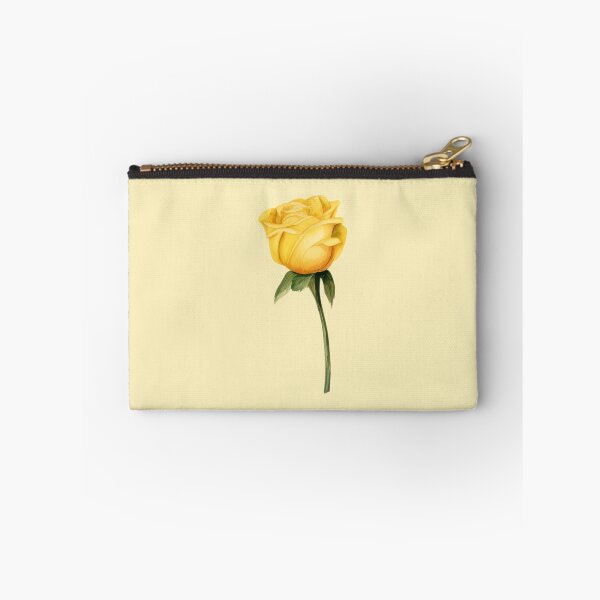 Item preview, single Yellow rose stem watercolor art designed and sold by EmeraldeaArt.