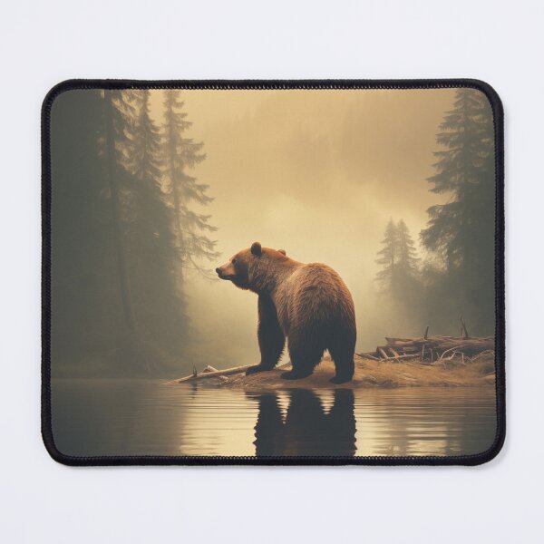 Item preview, Bear by the river. Mysterious nature. Animal art designed and sold by GiriaGallery.