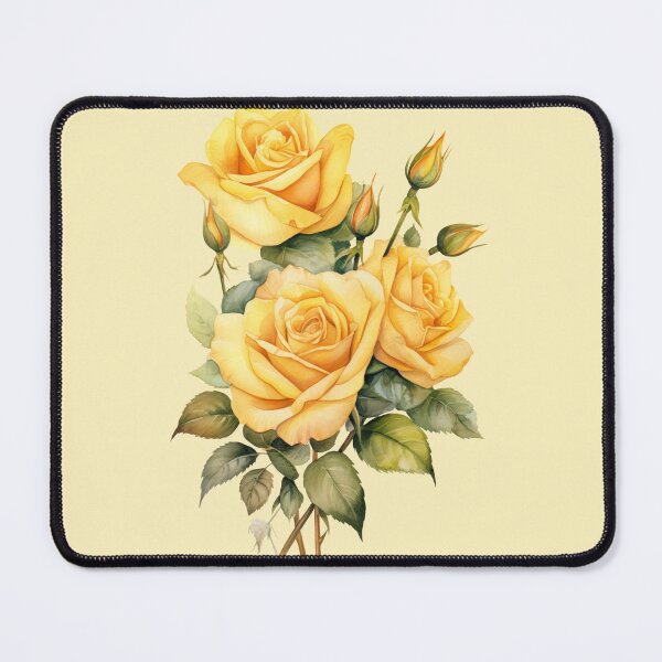 Item preview, yellow rose bouquet watercolor designed and sold by EmeraldeaArt.