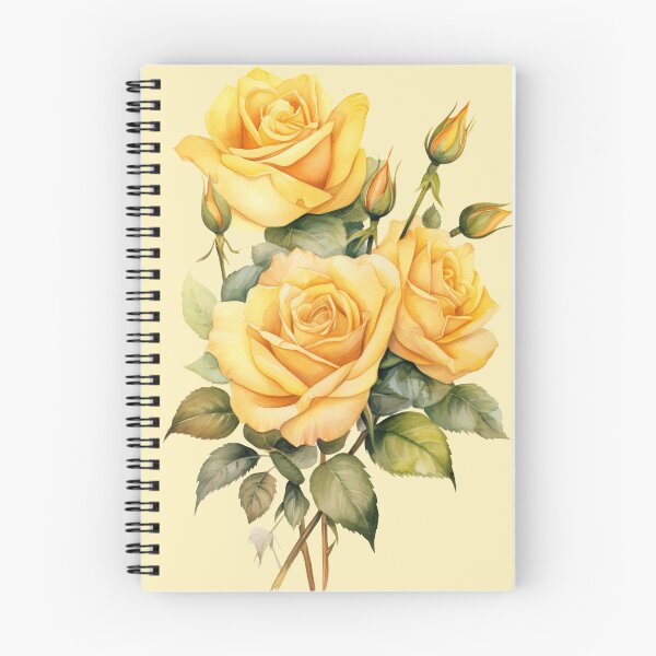 Item preview, yellow rose bouquet watercolor designed and sold by EmeraldeaArt.