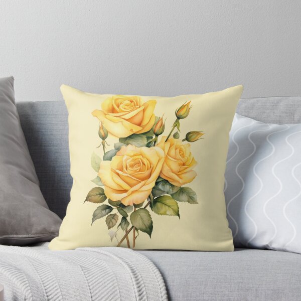 Item preview, yellow rose bouquet watercolor designed and sold by EmeraldeaArt.