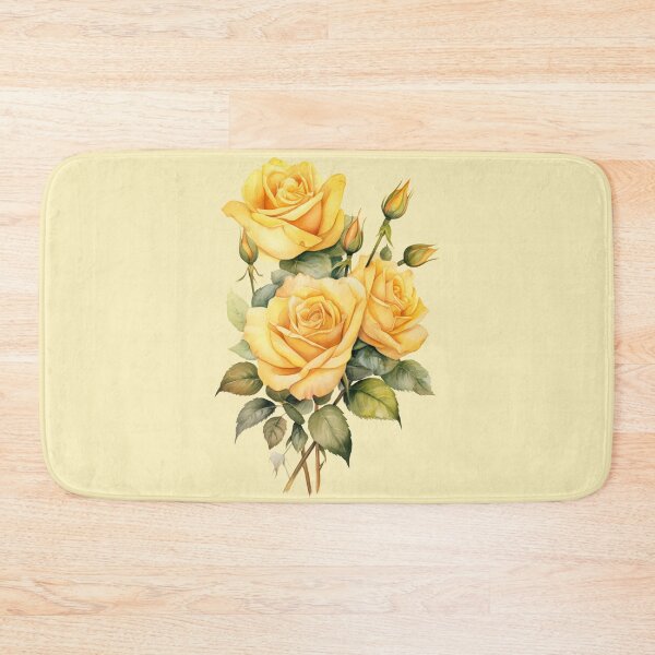 Item preview, yellow rose bouquet watercolor designed and sold by EmeraldeaArt.