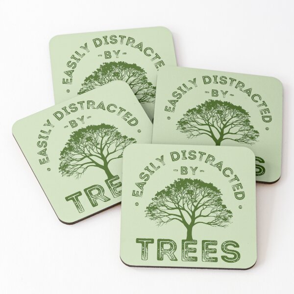 Item preview, Easily Distracted by Trees, Funny Nature Lover Quote, Vintage Tree designed and sold by lagunaklein.