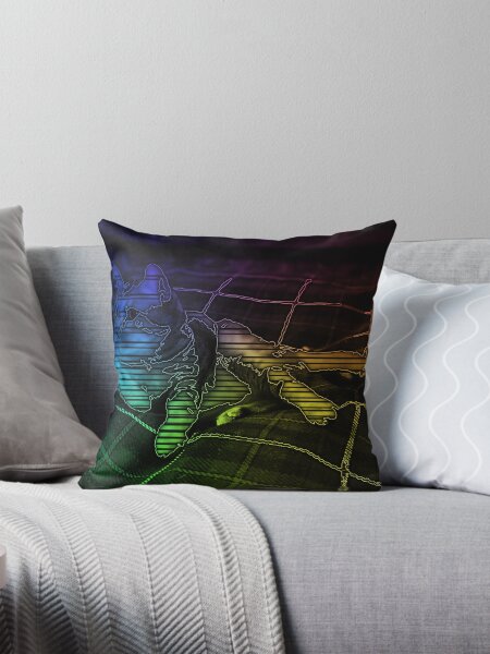Cat Digital Art Throw Pillow