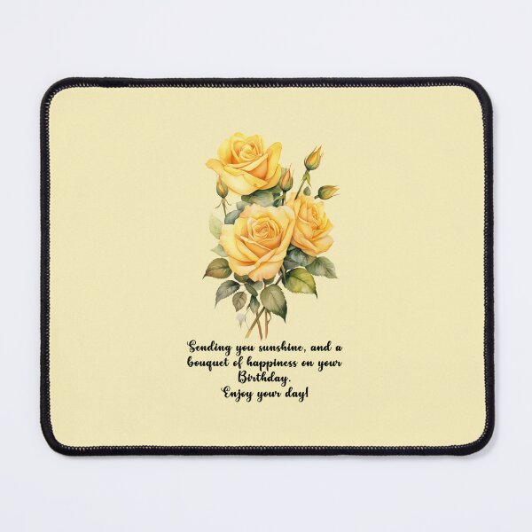 Item preview, Yellow Rose bouquet with Happy Birthday message designed and sold by EmeraldeaArt.