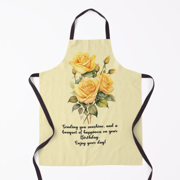 Item preview, Yellow Rose bouquet with Happy Birthday message designed and sold by EmeraldeaArt.