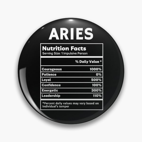 Item preview, Aries Horoscope Funny Nutritional Facts Gifts designed and sold by SpeakSarcasm.