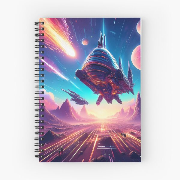 Item preview, Futuristic Space Battle with Starships designed and sold by RaiyaTees.