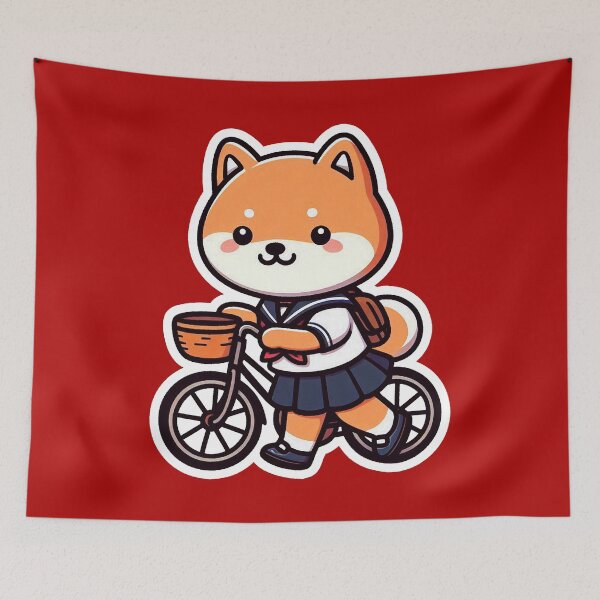 Item preview, Shiba Inu School Bicycle designed and sold by plushism.