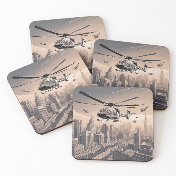 Item preview, Helicopters Over Urban Cityscape designed and sold by RaiyaTees.
