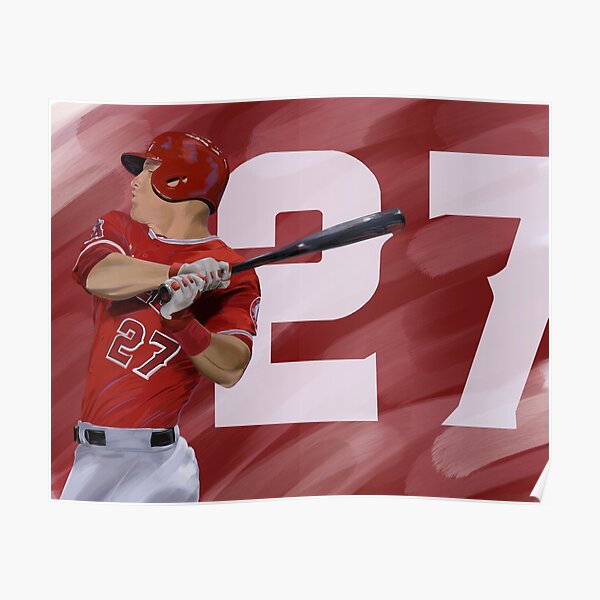  Mike Trout Baseball Player Poster 6 Posters Art Print Wall  Photo Paint Poster Hanging Picture Family Bedroom Decor Gift  08x12inch(20x30cm): Posters & Prints