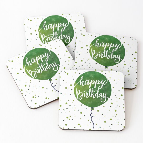 Item preview, Happy birthday - green balloon  designed and sold by PP-Patterns.