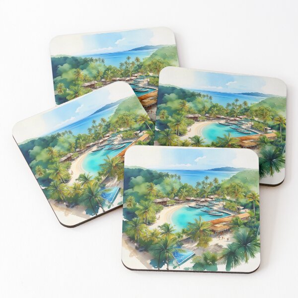Item preview, Tropical Beach Resort with Palm Trees designed and sold by RaiyaTees.