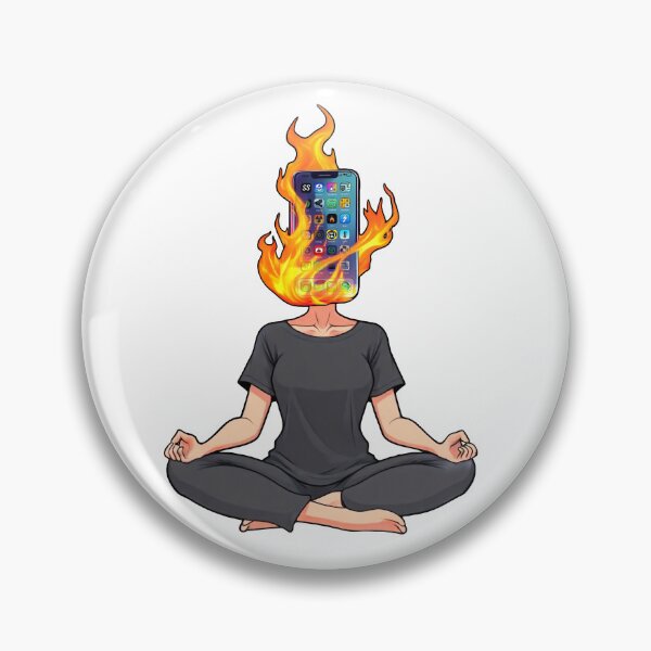 Item preview, Meditating Woman Digital Burnout Mindfulness designed and sold by KingFrogBox.