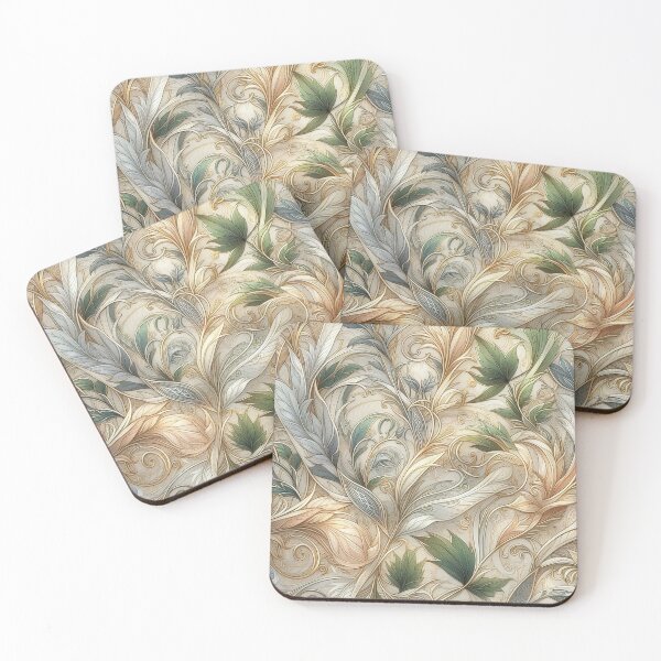 Item preview, Intricate Tapestry of Nature A Symphony of Leaves and Gold designed and sold by TeslaSt0re.