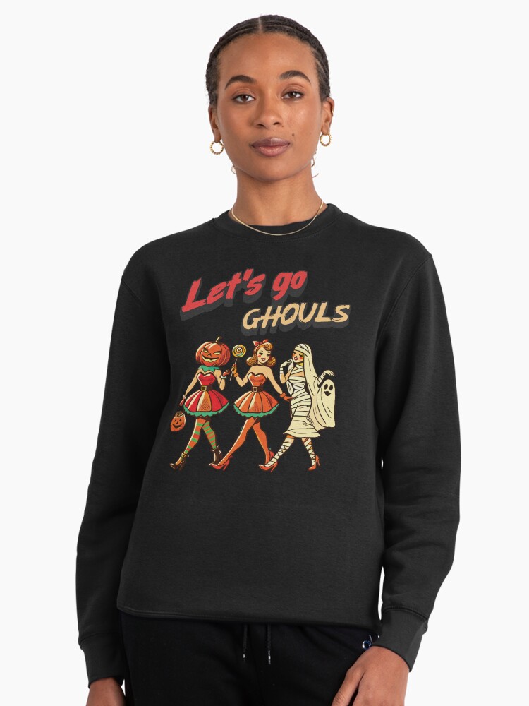 Funny Halloween Girls Let's Go Ghouls Pullover Sweatshirt