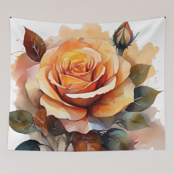Item preview, Stunning Orange Rose Watercolour designed and sold by RaiyaTees.