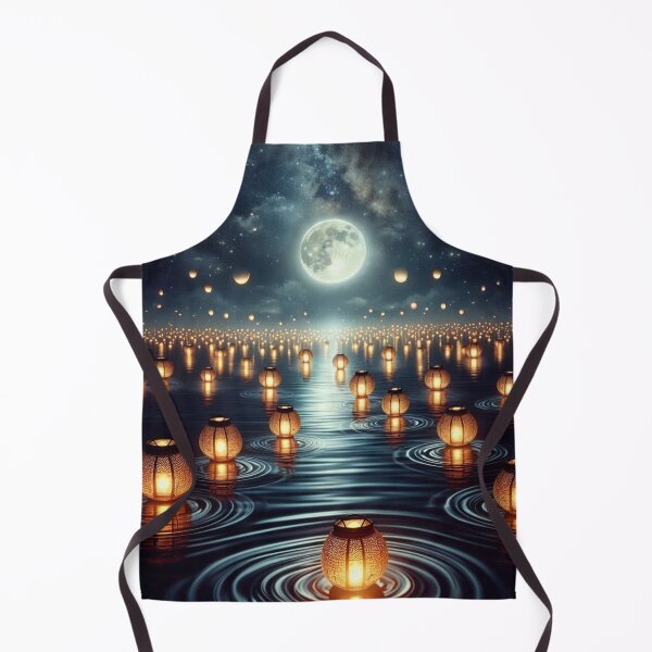 Item preview, A Celestial Reflection A Moonlit Sea of Lanterns designed and sold by TeslaSt0re.