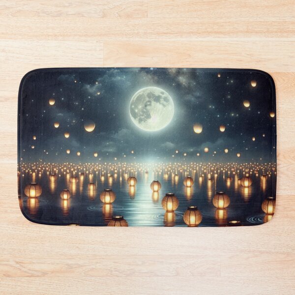 Item preview, A Celestial Reflection A Moonlit Sea of Lanterns designed and sold by TeslaSt0re.
