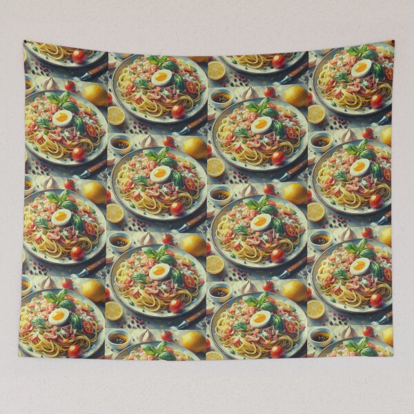 Item preview, Spaghetti Carbonara Impressionism Art Style designed and sold by artofuniverse.