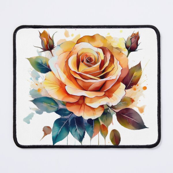 Item preview, Elegant Orange Rose with Watercolour Accents designed and sold by RaiyaTees.