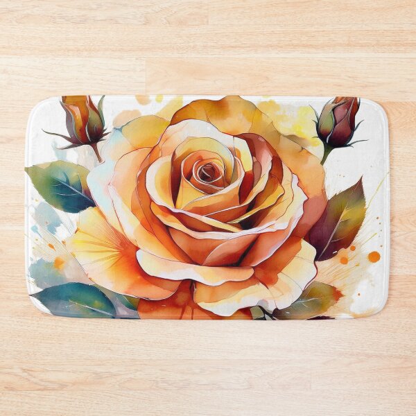 Item preview, Elegant Orange Rose with Watercolour Accents designed and sold by RaiyaTees.