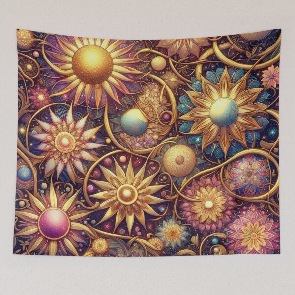 Item preview, A Cosmic Garden A Celestial Tapestry of Flowers designed and sold by TeslaSt0re.