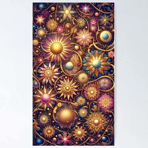 Item preview, A Cosmic Garden A Celestial Tapestry of Flowers designed and sold by TeslaSt0re.