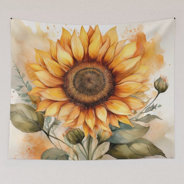 Item preview, Vibrant Sunflower Watercolour Art designed and sold by RaiyaTees.