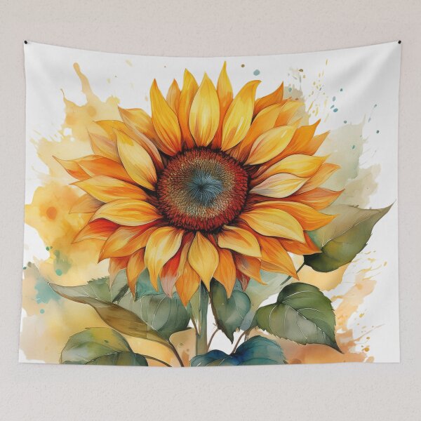 Item preview, Bright Watercolour Sunflower Art designed and sold by RaiyaTees.