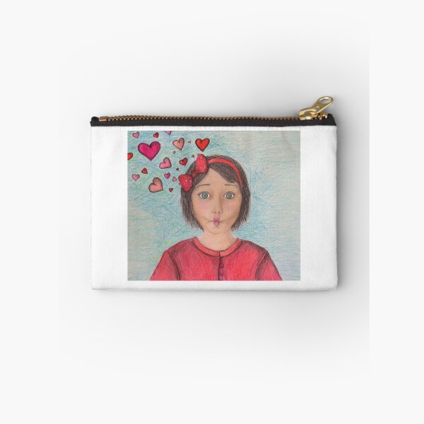 Item preview, Girl giving a kissy face with hearts designed and sold by Netkush.