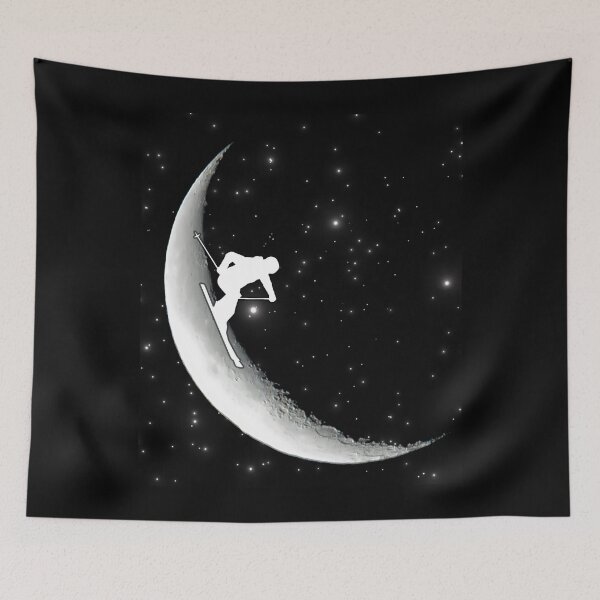 Item preview, skier on the moon designed and sold by MudMaster.