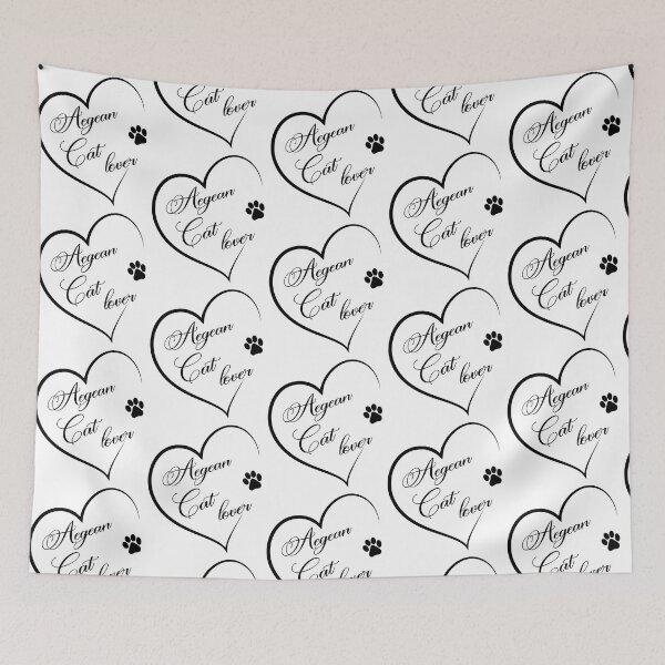 Item preview, Aegean cat lover with heart and paw design designed and sold by EmeraldeaArt.